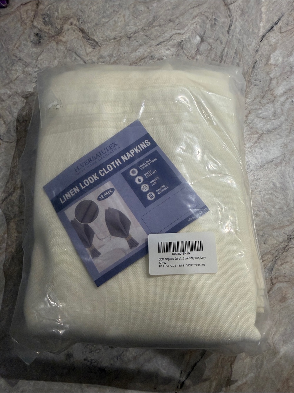 Universal Linen Look Cloth Napkins - Ivory (12 Pack)